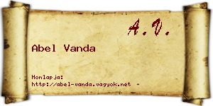 Abel Vanda névjegykártya